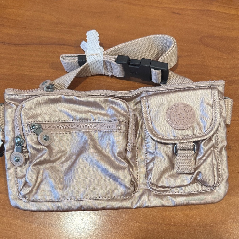Kipling Shimmering Beige Crossbody Bag